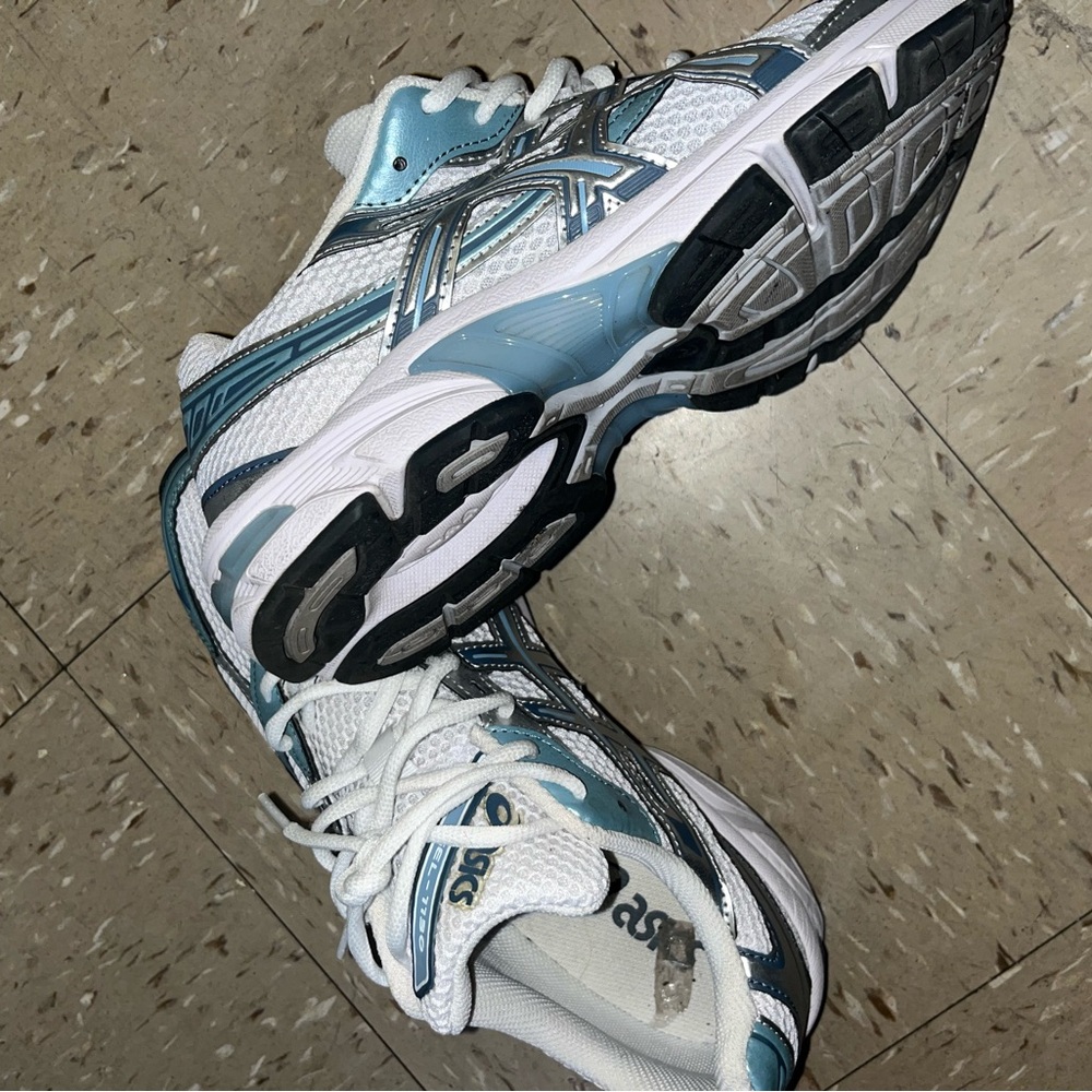 ASICS Women's White and Teal Athletic Shoes